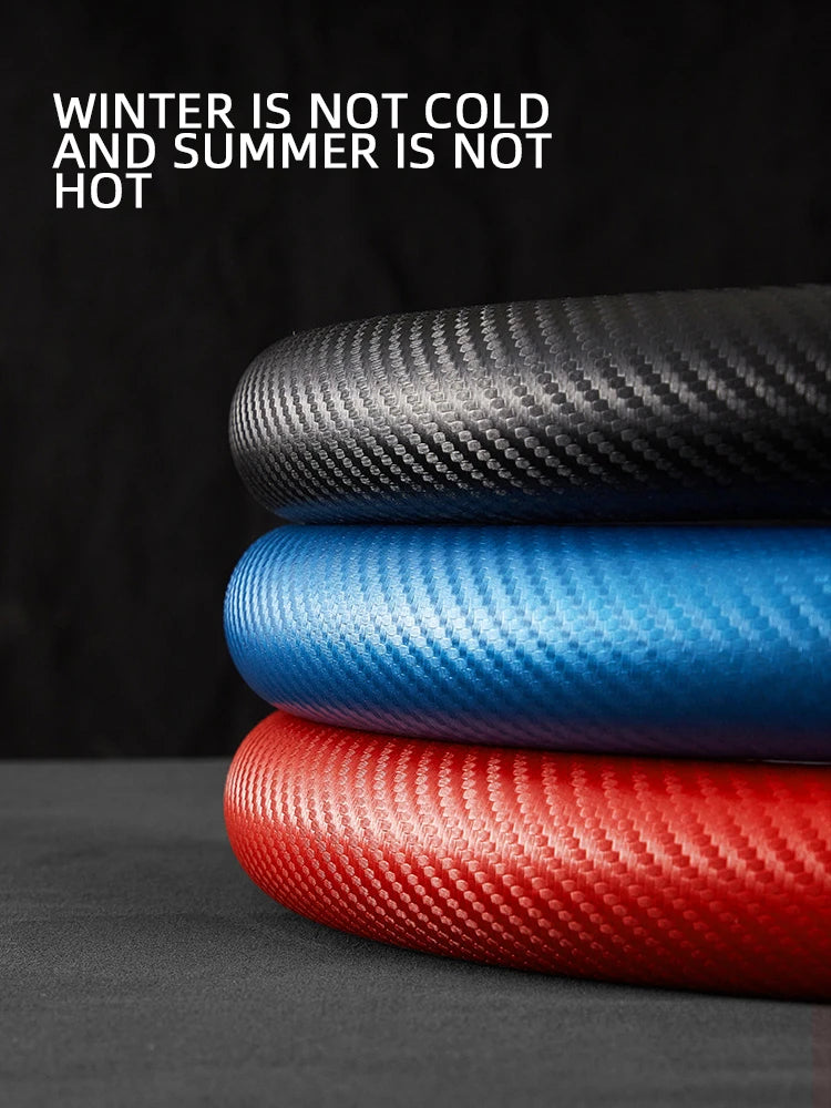 Universal Non-Slip Carbon Fiber Car Steering Cover Steering Wheel Booster Cover for Car Anti-skid Accessories