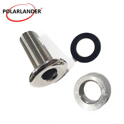Marine Thru Hull Water Drain Boat Hardware Fitting Accessories 3/4" Hose Barb Silver 1 Pc Water Outlet Stainless Steel 26.5mm