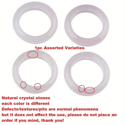 1Pc Natural Stone Band Rings Amethyst Rose Quartz Obsidian Finger Solid Ring Women Men Minimalist Reiki Healing Jewelry Gift