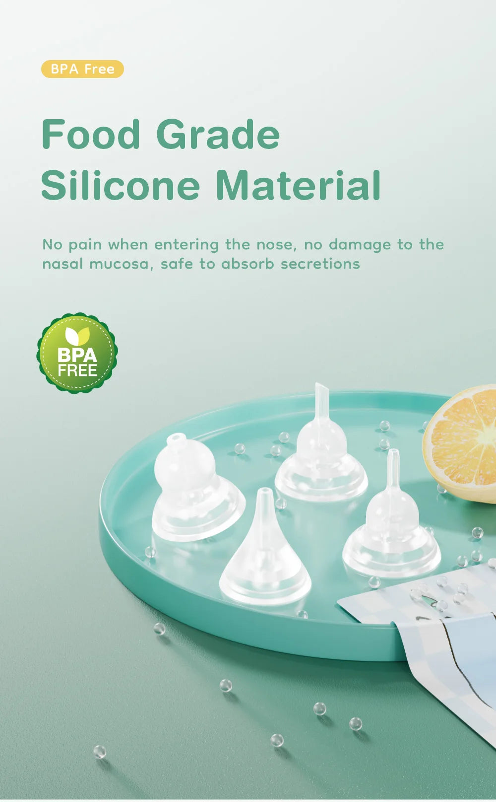 MAMIJOY  Electric Nasal Absorber Silent Baby Obstruction Rhinitis Cleaner Nasal Aspirator Nasal Mucus Cleaning Tool Fro Newborn