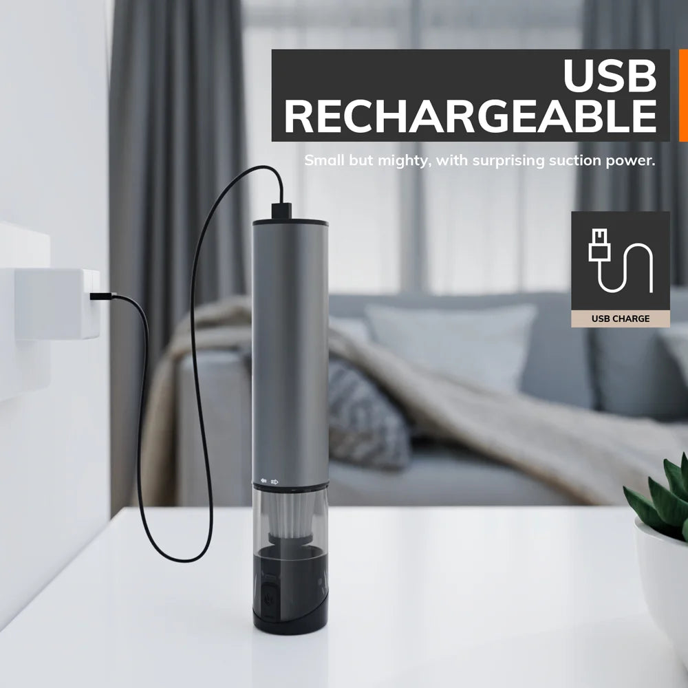 Cordless Laptop Vacuum Cleaner Portable USB Rechargeable Car Vacuum Mini & Cool Model-X（Aluminum Alloy）
