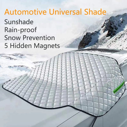 All-Weather Magnetic Windscreen Cover - Waterproof Snow/Frost/Ice Protector & Sun Shade, 5 Magnets + Door Flaps, Universal Fit