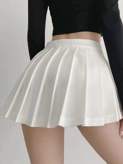 MEXZT Sexy Pleated Skirts Women Korean High Waist Mini Skirts JK Preppy Summer Fashion White Black Gyaru Tennis Extreme Skirt