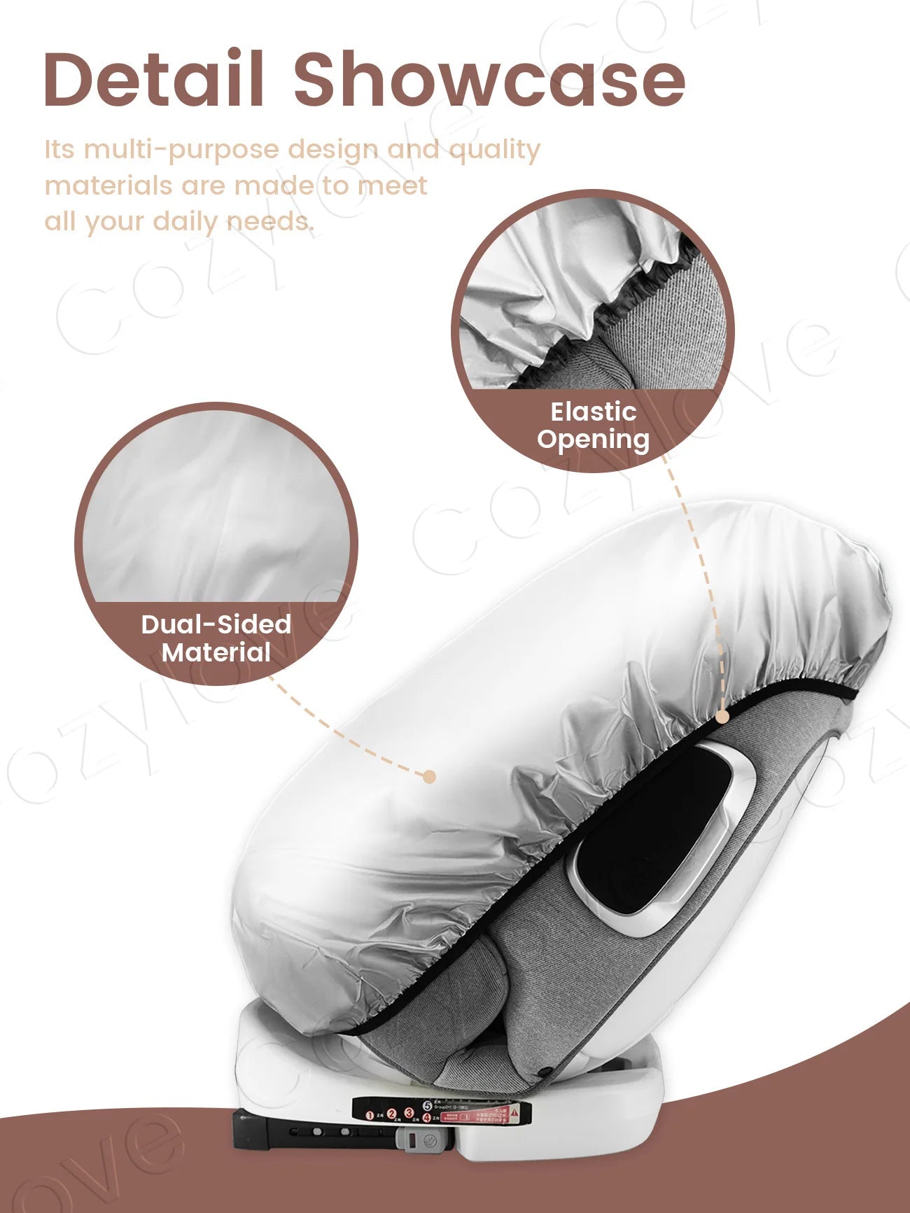Universal Infant Car  Seat Sun Shade, Covers UV Rays & Reduces Heat for Safer, Cooler Rides — Silver