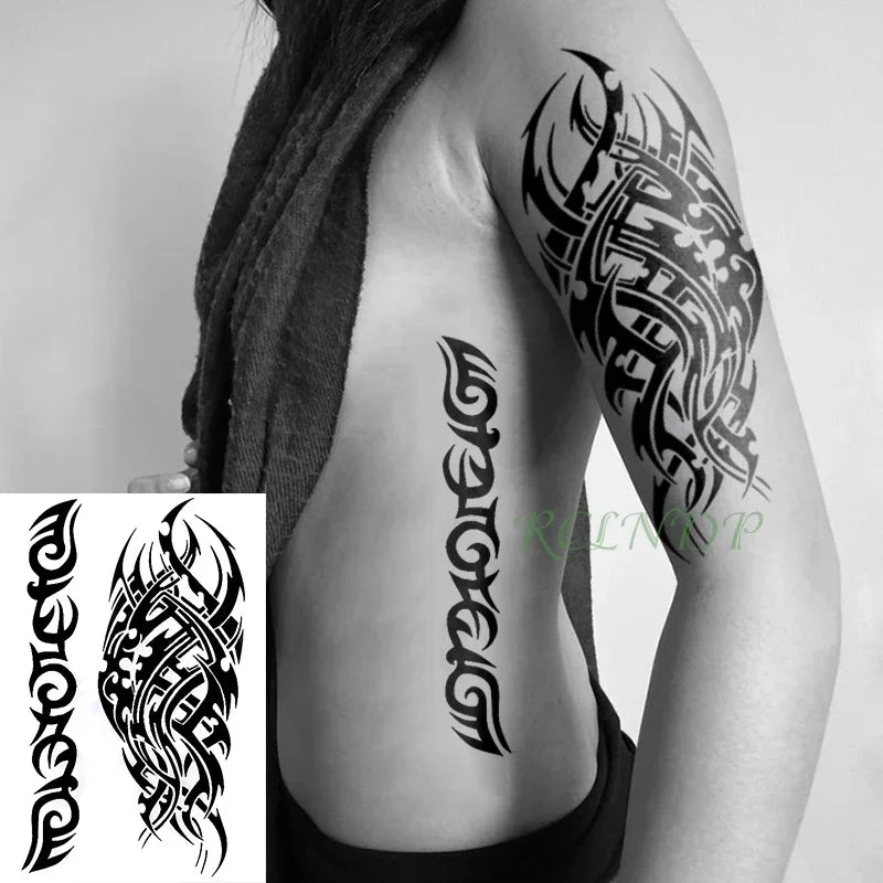 Waterproof Temporary Tattoo Sticker Joker Skull Letter Big Size Body Art Flash Tatoo Fake Tatto Stickers for Girl Men Women