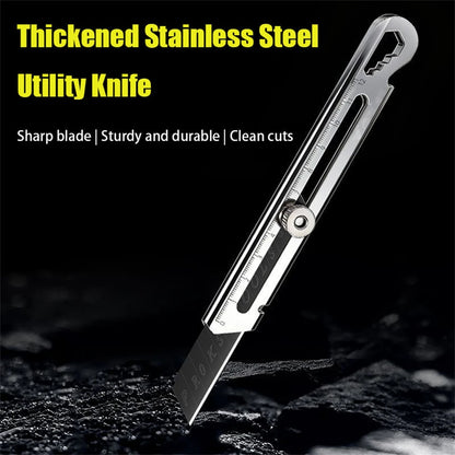 6 in 1 Stainless Steel Utility Knife with Thickened Metal Knife Holder Multifunctional Wallpaper Multifunctional Utility Knife