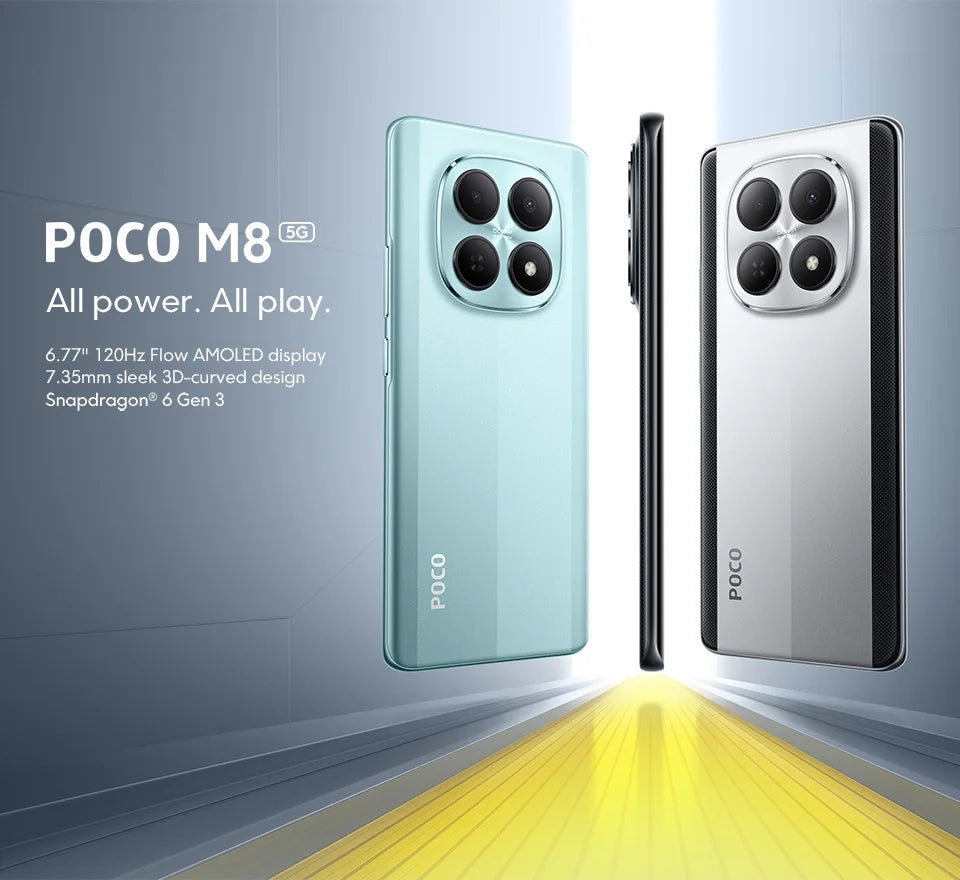 Global Version POCO M8 5G 512GB  256GB Snapdragon 6 Gen 3 Smartphone 6.77" Amoled Display 50Mp Camera 5520Mah Battery 45W Xiaomi Cellphone