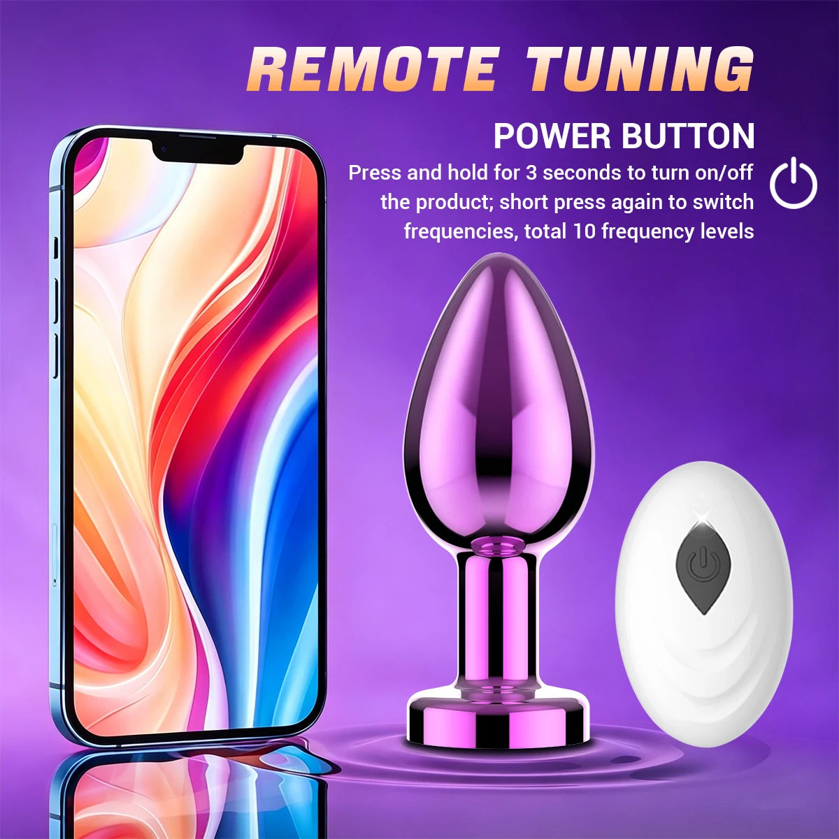 Anal Plug Vibrator APP Remote Control 10 Powerful Vibrations Prostate Massager with Flashing Light Base Adult Sex Toy for Couple