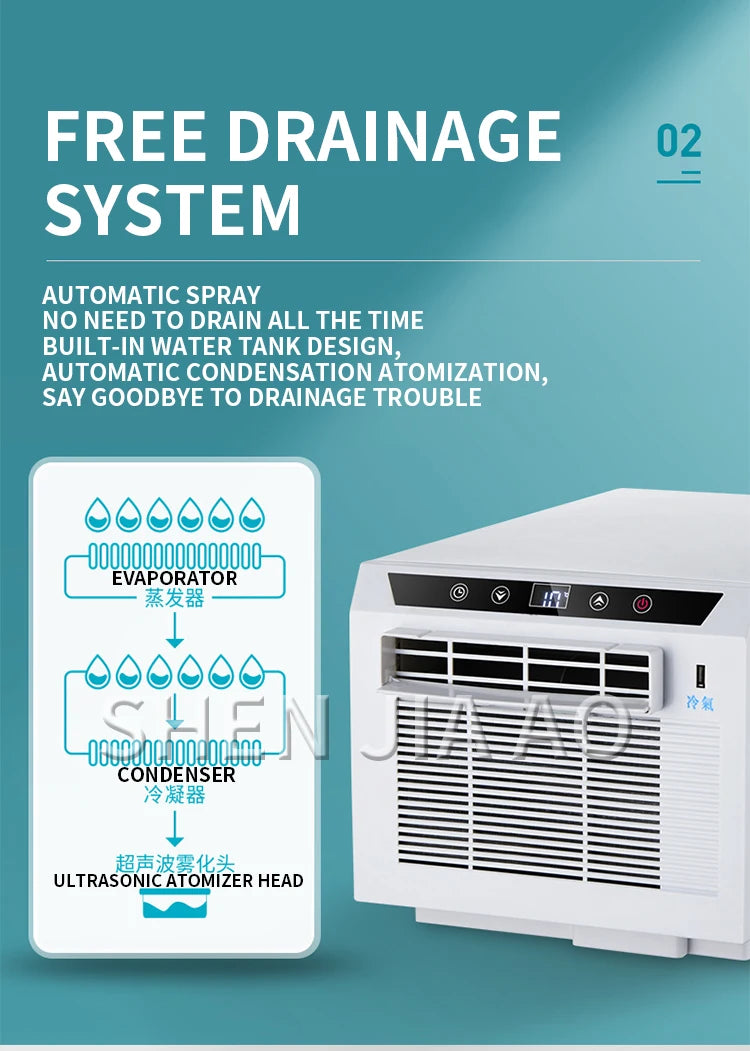USB Fast Charging Free Installation Remote Control Timing For Home Office HHR-20 Mini Portable Mobile Cooling Air Conditioner