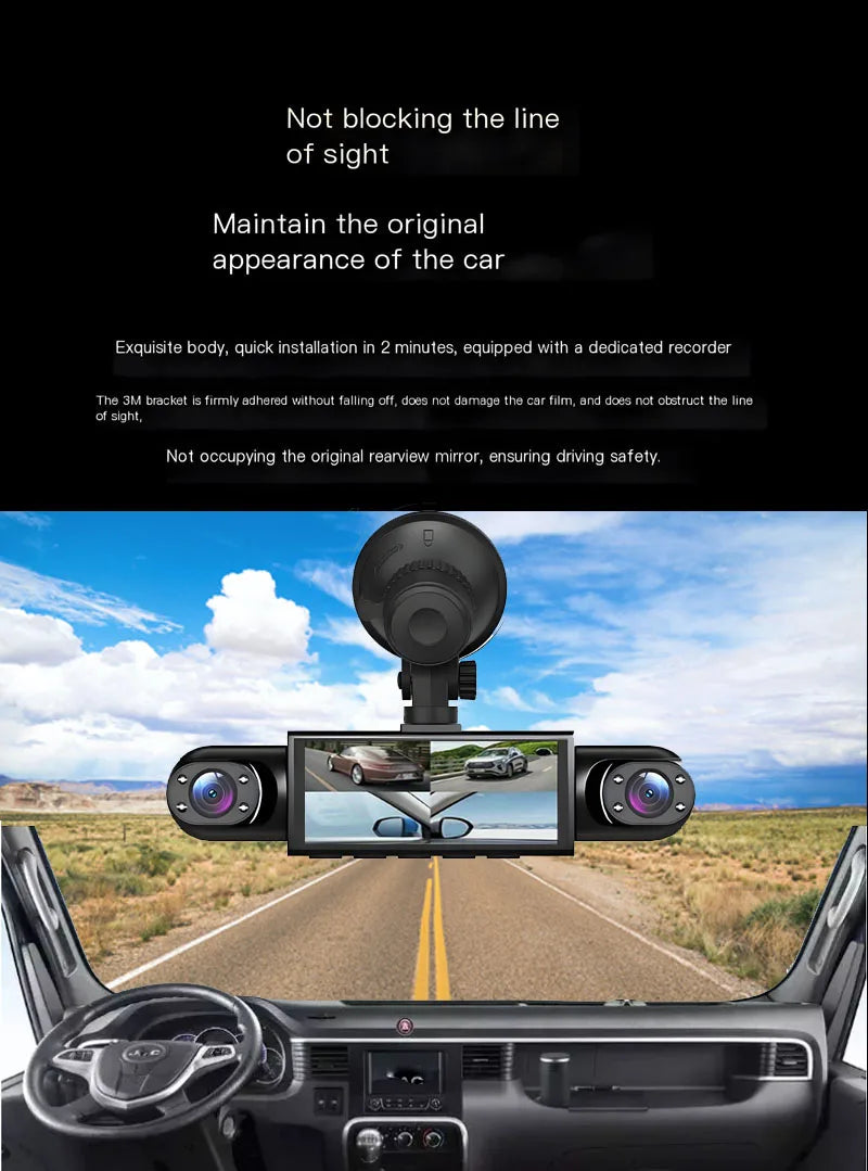 4 Channel Dash Cam 360° Car Video Recorder Black Box with Night Vision 24/7 Parking Monitor G-Sensor Loop Recording Auto Parts