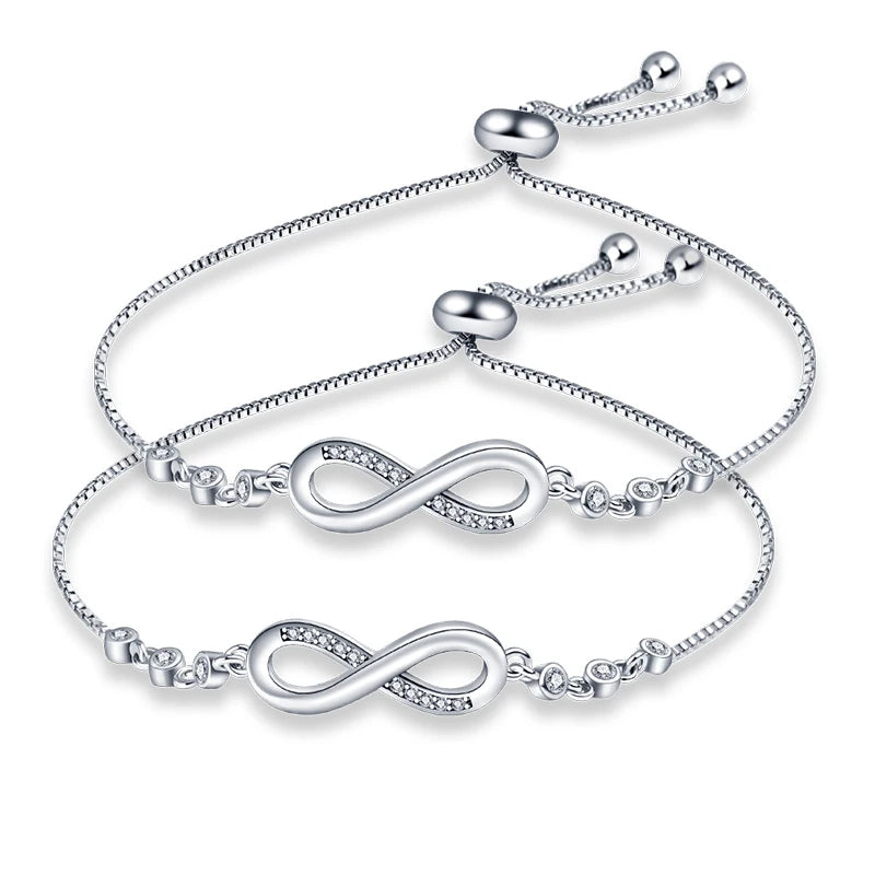 Bracelet Original 925 Silver Lucky Symbol Zircon Bracelet Luxury Jewelry For Woman Romantic Valentine's Day Jewelry Gifts