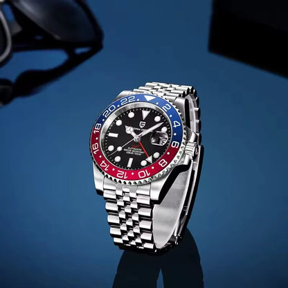 PAGANI DESIGN 2026 40MM Luxury Men GMT Automatic Machinery Watch Ceramic Bezel Jubilee Strap Sapphire Waterproof Watches for men