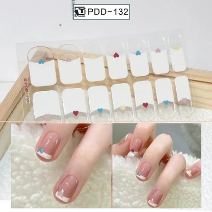 1PC Gel Nail Sticker Patch Slider Flower Gradient Color Back Glue Full Cover Waterproof Gel Nail Sticker UV Lamp Curing Manicur