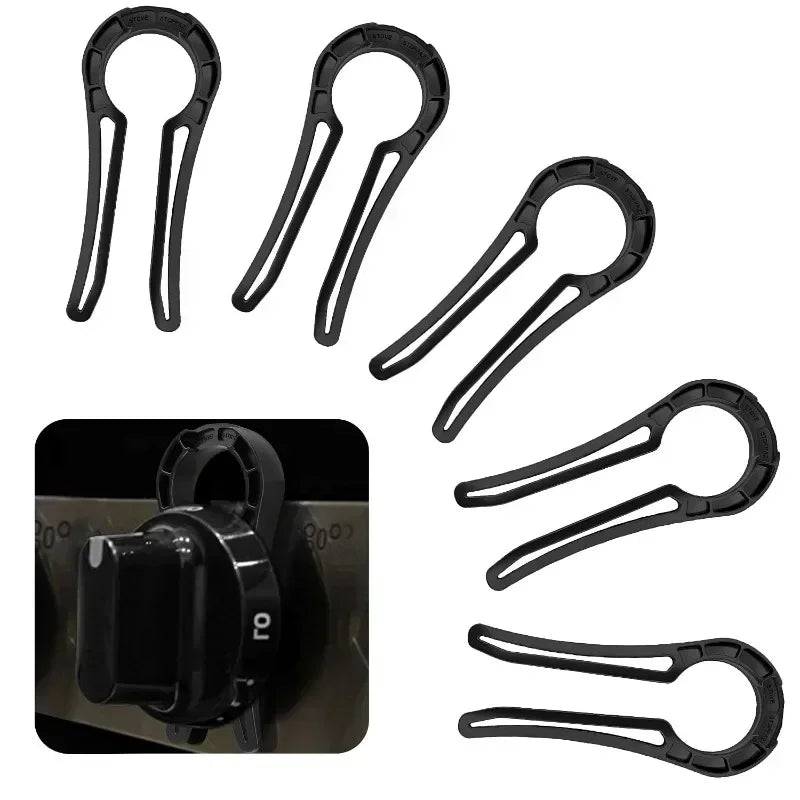 Stove Knob Locks Child Proof Safety Covers for Gas Burner Oven Knobs Includes Door Handle Guards for Complete Home Protection
