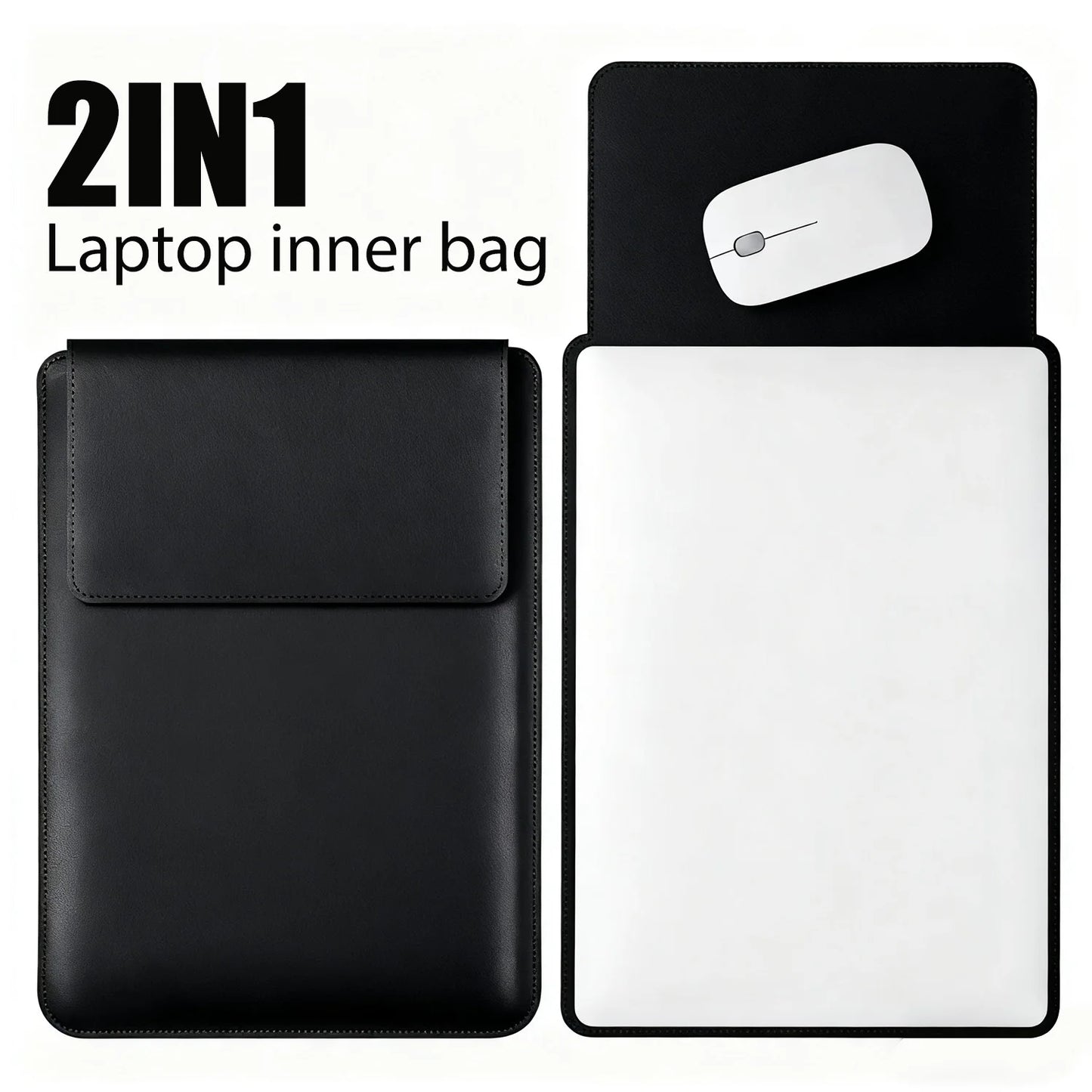 14-16 inch PU Leather Laptop Sleeve Bag Protective Case Cover Laptop Sleeve Case for MacBook Air 15 2023-2025 Pro 16 2021-2024