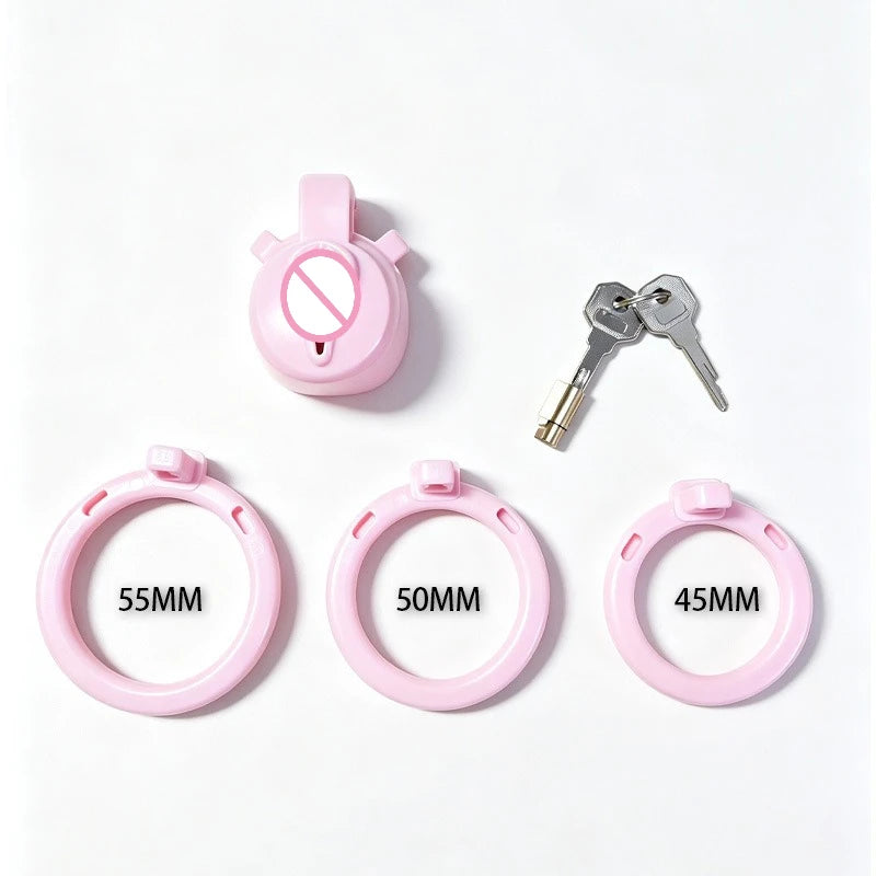 New Sissy Simulation Vagina Chastity Cock Cage Sex Toy with 4 Size Cock Ring Bdsm Penis Urethral Lock Adult Toy for Men
