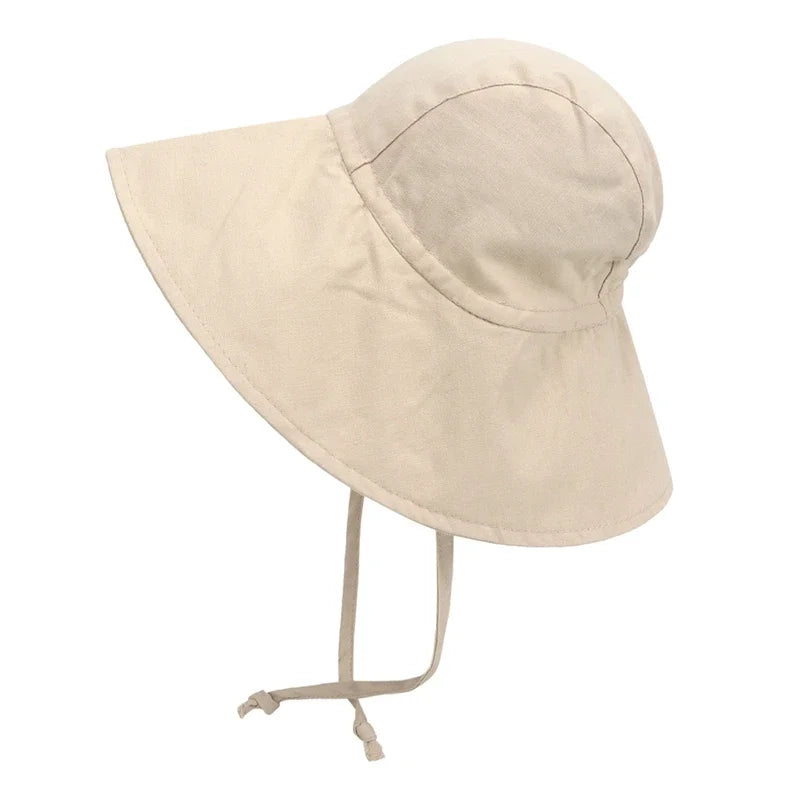 Baby SunHat Summer Boys Girls Bucket Hat Kids Cotton UV Travel Hats Child Big Brim Outdoor Beach Caps Fashion Casual Panama Cap