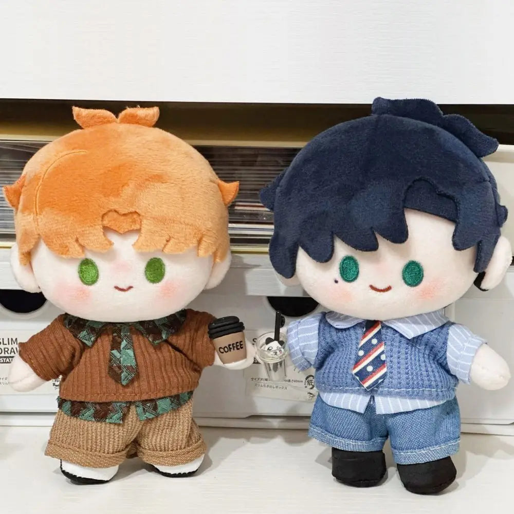 10cm Doll Clothes Blue Brown Changing Dress Game Doll Blouse Pants Suit Photo Prop Playing House Mini Shirt Necktie Pants Toy