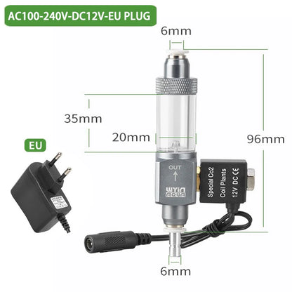 DIY Aquarium CO2 Solenoid Valve Bubble Gauge AC100-240V Fish Tank CO2 Generator Pressure Reducing Valve Equipment Supplies