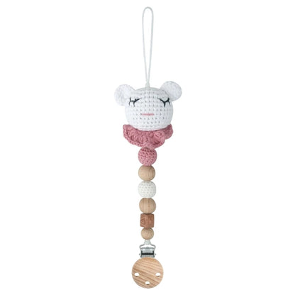 Baby Pacifier Clip Crochet Koalas Handbell Rattle Doll Teether Pacifier Chain Clips Set Dummy Chain Cartoon Teething Toy
