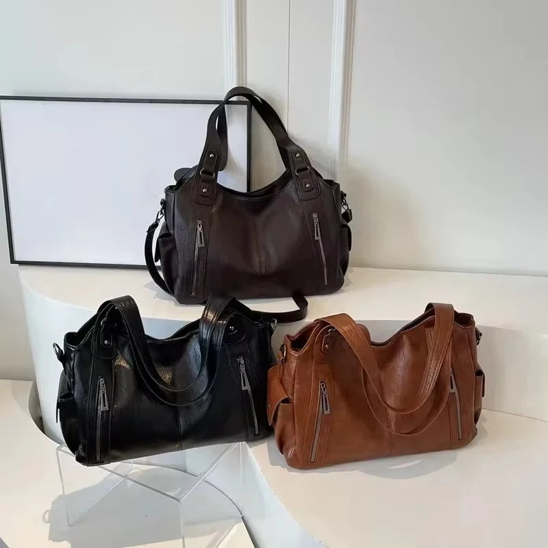 Soft Interior Compartment Shoulder Bags High Quality Contrasting Colors Crossbody Bags for Women Fashion Pu Leather Handbags