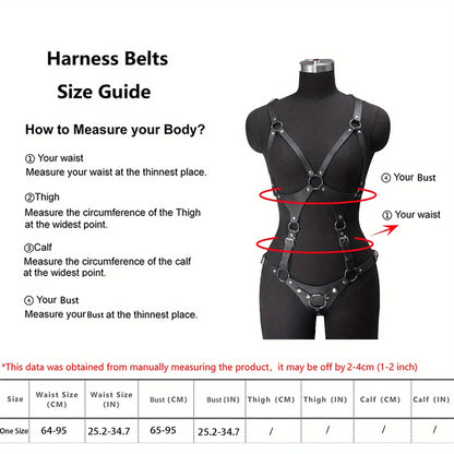 Full Body Leather Harness Daily Outfit Women Body Harness BDSM Lingerie Rave Outfit Bondage Harness Full Body BDSM Lingerie Set