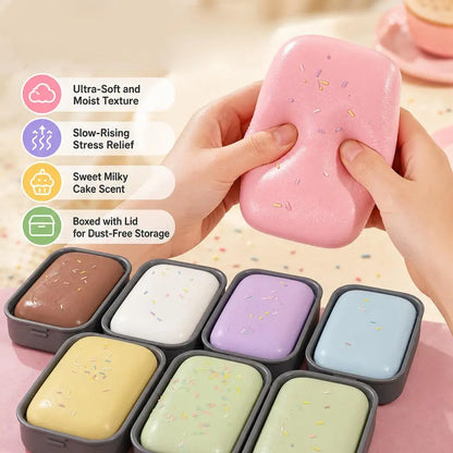 Sticky Box Cake Squishy Toy Slow Rising Squeeze Toy Butter Ice Cream Box Squishy Fidget Toy Anti Stress Release Hand Relax Gift