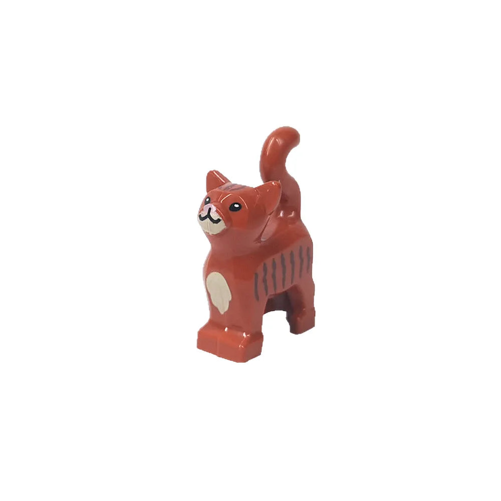 MOC Small Particle Building Blocks Zoo Scene Series Models of Animals Cats Plants and Palm Trees Along with Accessories and Toys