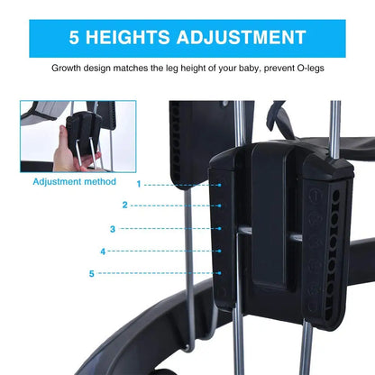 Adjustable Baby Walker Aids, Easy to Clean Tray, Universal Rollator, Anti-Rollover Folding Walker for Girls & Boys 6-18 Months