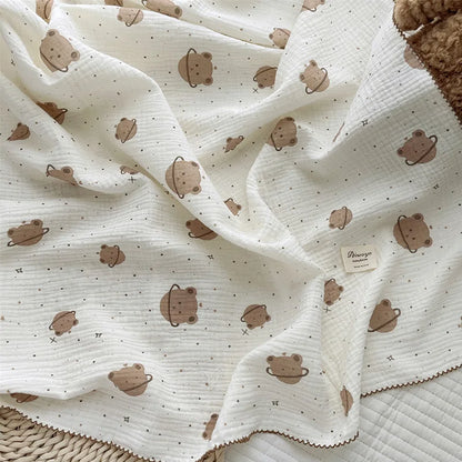 Baby Blanket Floral Soft Cotton Muslin Newborn Swaddle Wrap Receiving Blanket Quick Dry Bath Towel Baby Stroller Cover