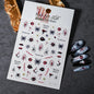 1sheet 5D Halloween Nail Stickers Pink/Green/Black Cartoon Pattern Nail Art Slider DIY For Sweet Cool Girl Cute Nail Decoration