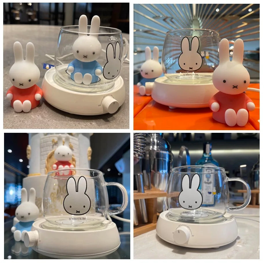 Miffy Cup Heater Coffee Mug Warmer Timer Heating Coaster Smart Thermostatic Heating Pad Hot Plate Hot Milk Coffee Cup Warmer