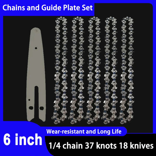 6" Saw Chain for Mini Chainsaw Mini Steel Chainsaw Chains Electric Chainsaws 37 knots 18 knives Chain Replacement Saw Accessory
