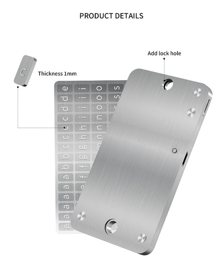 Mnemonic Seed Phrase Metal Backup – Stainless Steel Crypto Wallet Recovery Phrase Storage Kit, Cold Wallet Backup