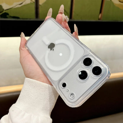 Luxury for Magsafe Magnetic Phone Case for iPhone 17 Pro Max 17 Air 16 Pro 15 14 13 12 11 Transparent Shockproof Protect Cover