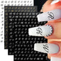 4pcs/set Roman Letters Nail Stickers 3D Black/White/Gold/Silver Alphabet Adhesive Nail Decasl English Letters DIY Manicure Decor