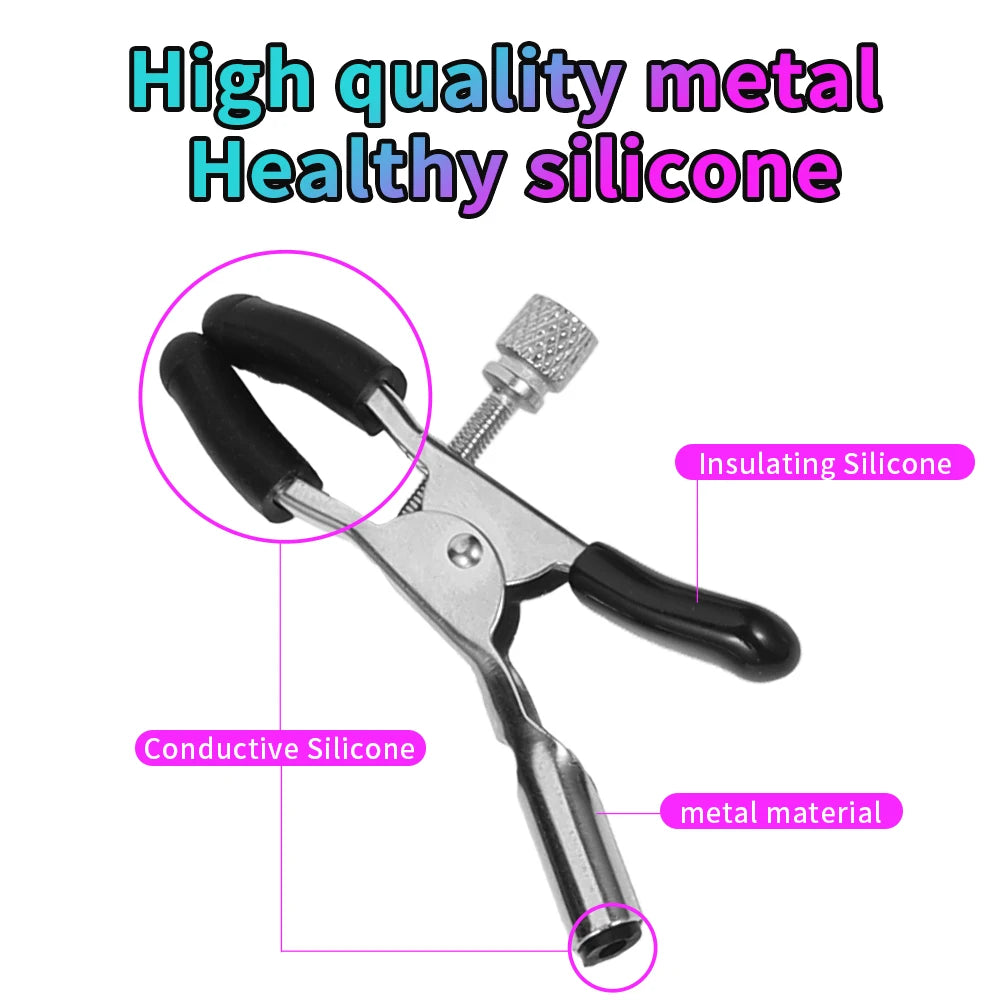 Sex Toy Electric Shock Nipple Clamps Breast Massager BDSM Toys Bondage Clitoris Clamp Stimulator Sex Toys for Man Women Games
