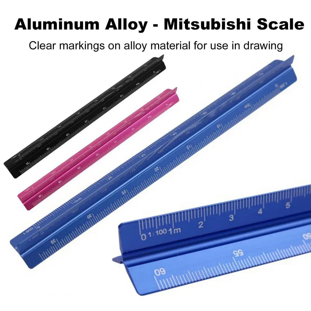 Aluminum Alloy Engineering Scale Ruler High Precision Triangular Architectural Drafting Tool Scale Bar Drafting Supplies