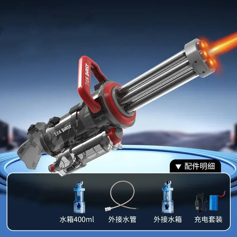 2024 Strongest Gatling Electric Water Gun Toy With Light Shooting Water Gun Summer Beach Pool Toys for Boy Adult Children Gifts