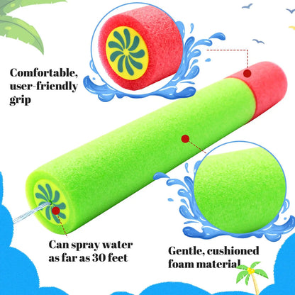 6/8Pcs Foam Water Guns Toys for Kids Long Range Water Squirter Blaster Soaker Guns Fighting Game for Outdoor Beach Swimming Pool