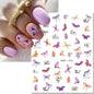 3d Nail Art Decals Elegant White RoyalBlue Roses Flowers Adhesive Sliders Nail Stickers Decoration For Nail Manicure