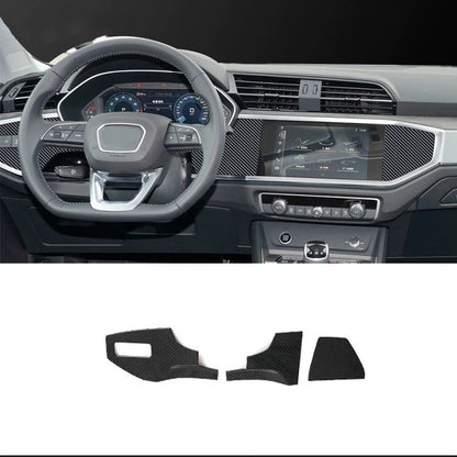 FOR Audi Q3 2019 -2022 Car Carbon fiber style Console Gear Shift Frame Cover Trim Interior accessories  Auto Integral interior