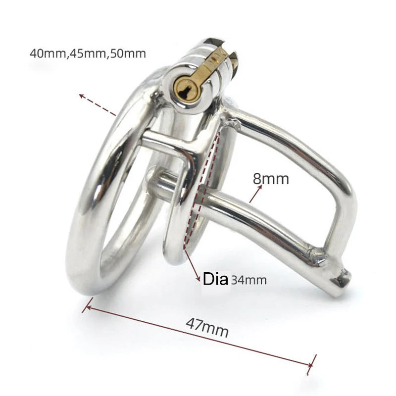 Steel Chastity Cage Sounding Plug Erotic Urethral Lock Penis Ring Cock Cage Male Chastity Device BDSM 18+ Adult Toys For Men.