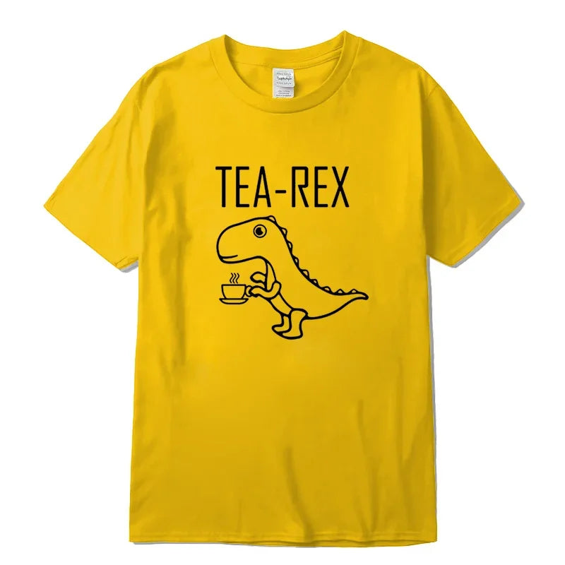 Summer Casual Men's T-shirt Top Quality Cotton Blend Cool Funny Dinosaur Design Printing O-neck For Men T-shirt Male Tee Shirts