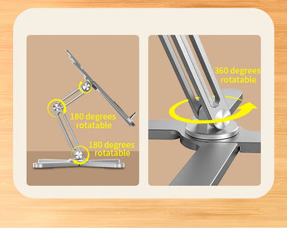 Foldable Laptop Stand 360°Rotation Notebook Table Aluminum Alloy Holder Portable Book Tablet Bracket with Heat Dissipation