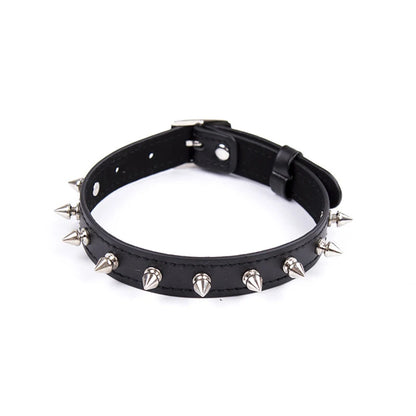 Sexy PU Leather Choker Collar for Women Gothic Punk Spike Heart O-Ring Bell Bondage Slave Neck Strap BDSM Role Play Accessory
