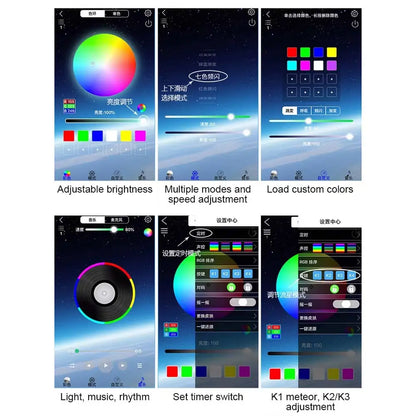 RGBW 1/2/4 split machine Car Roof Star Light APP Control Fiber Optic Star Ceiling Light Starry Sky ceiling for Car Home