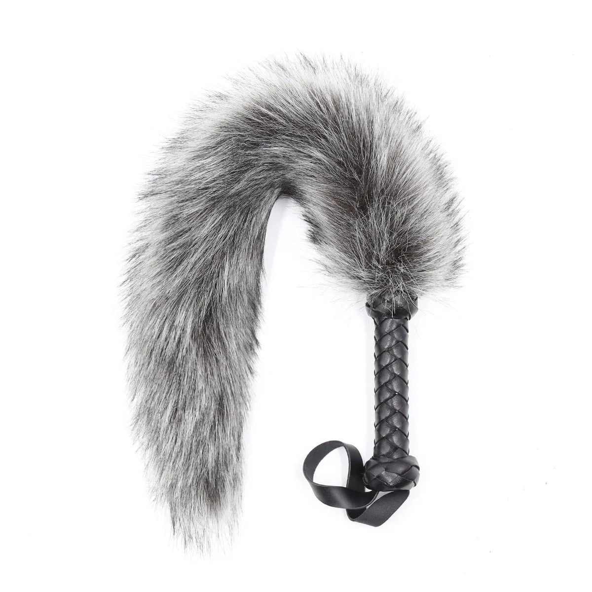 BDSM Faux Fox Tail Whip with Handle, Cosplay Tail Flogger, Bondage Paddle, Pet Play Roleplay, Fetish Costume Accessory, SM Adult
