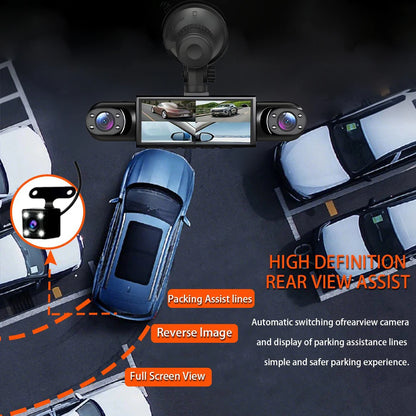 4 Channel Dash Cam 360° Car Video Recorder Black Box with Night Vision 24/7 Parking Monitor G-Sensor Loop Recording Auto Parts