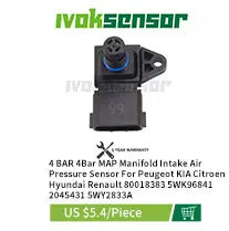NEW For GM STYLE 3BAR Turbo Boost MAP Sensor For Electromotive Motec Megasquirt With Plug 12223861 16040749 12219935